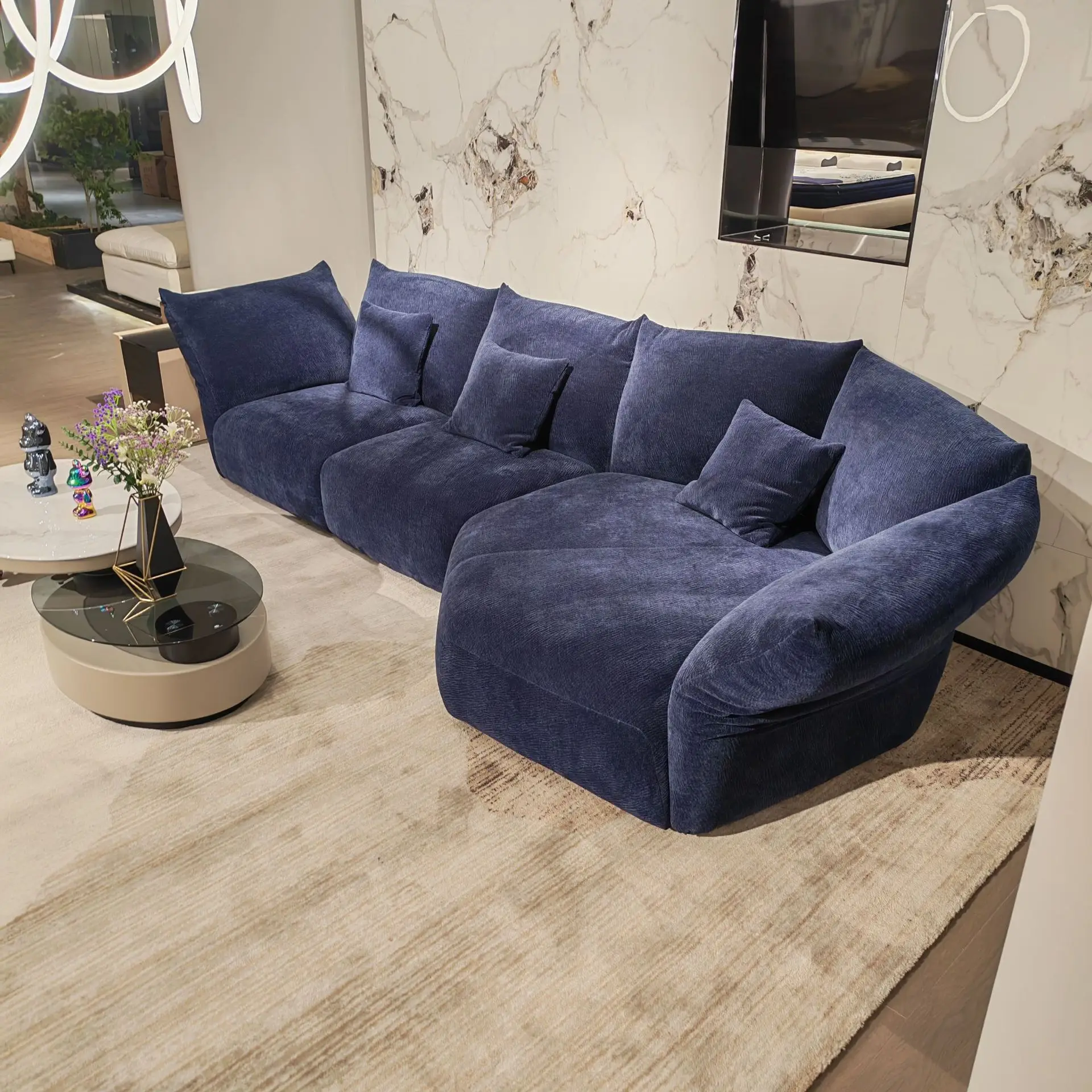 Italian designer function chenille petal sofa living room modern light luxury down petal sofa combination
Italian designer function chenille petal sofa living room modern light luxury down petal sofa combination
