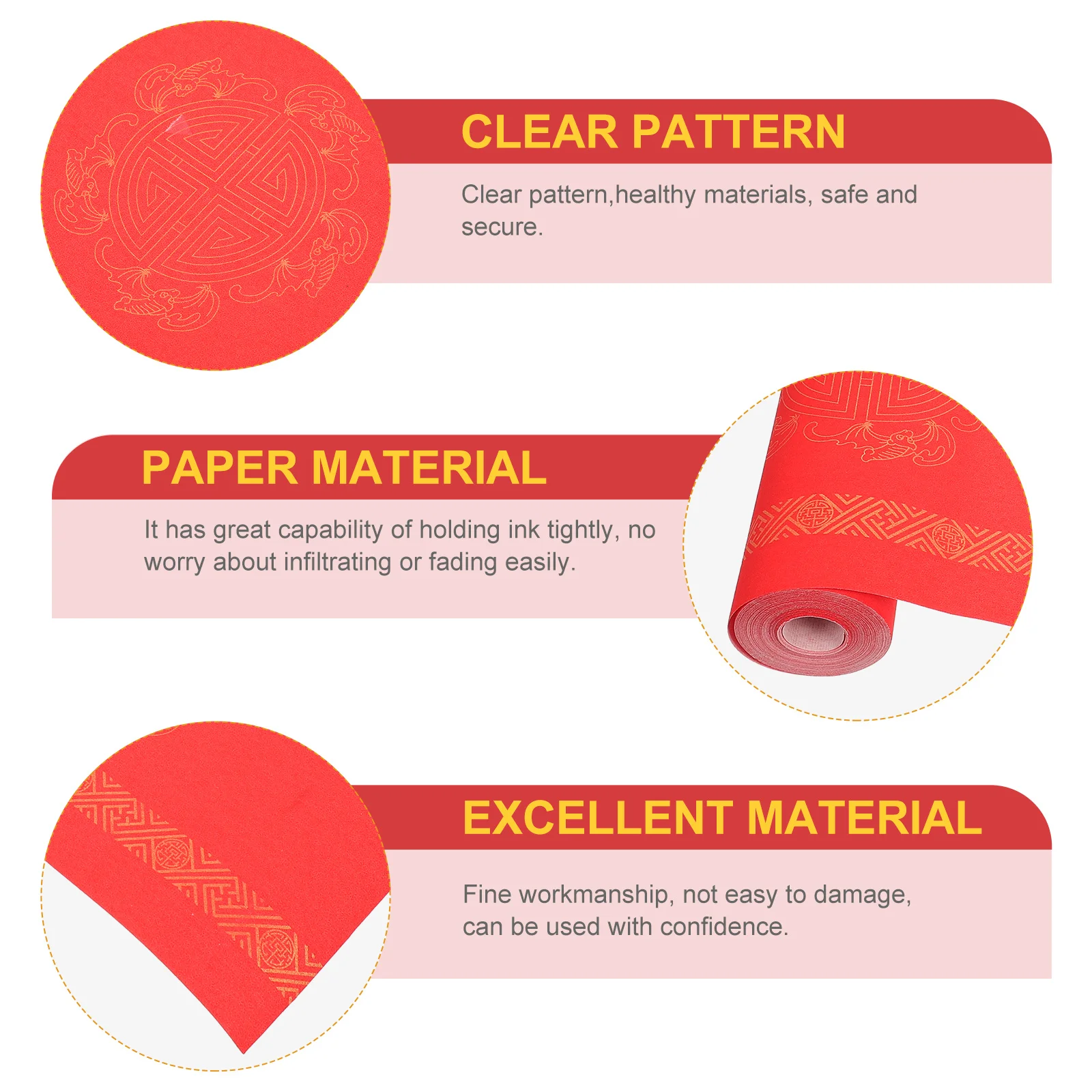 1 Roll Bright Red Thickened Xuan Paper Roll for Traditional Calligraphy Couplets DIY Festive Scrolls Holiday Decorations Craft
1 Roll Bright Red Thickened Xuan Paper Roll for Traditional Calligraphy Couplets DIY Festive Scrolls Holiday Decorations Craft