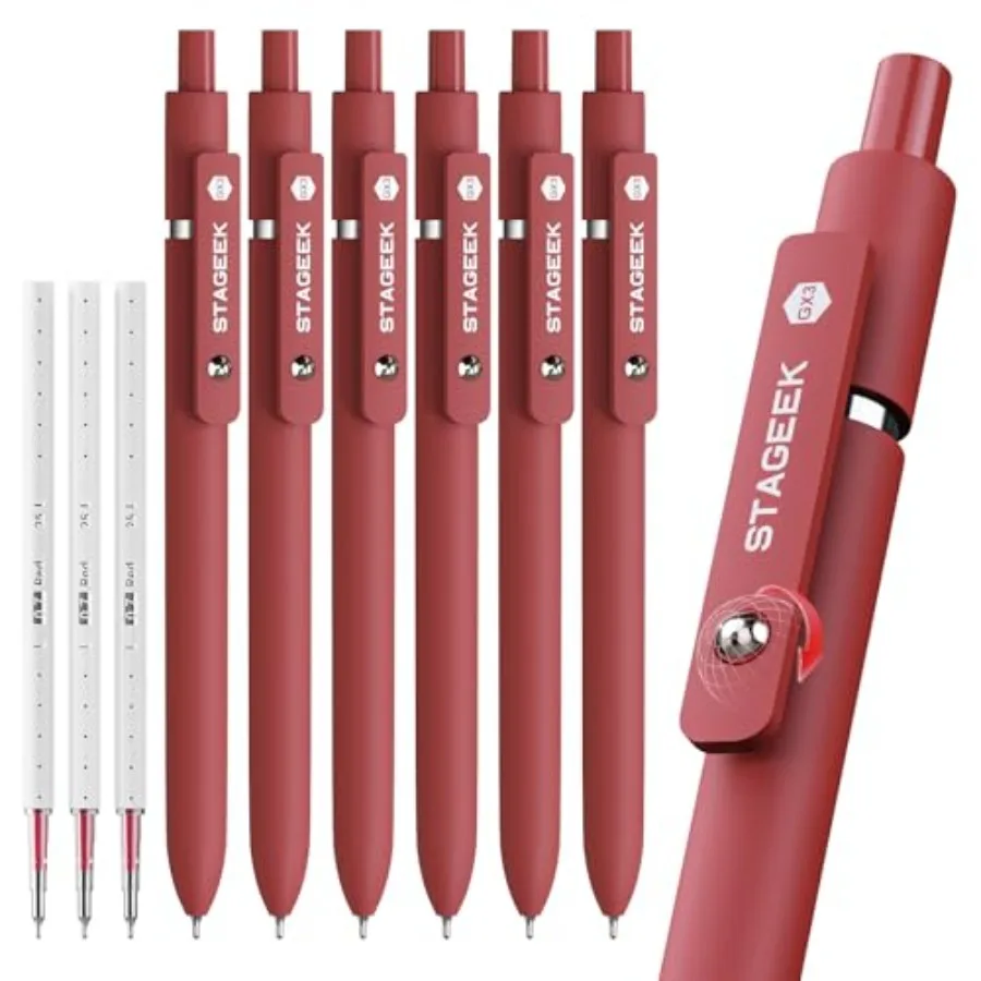 Red Gel Pens GX3, Quick Dry Ink Pens with 3 Extra Refills, Fine Point Retractable Smooth Writing Pens for Journaling, Note Taki
Red Gel Pens GX3, Quick Dry Ink Pens with 3 Extra Refills, Fine Point Retractable Smooth Writing Pens for Journaling, Note Taki