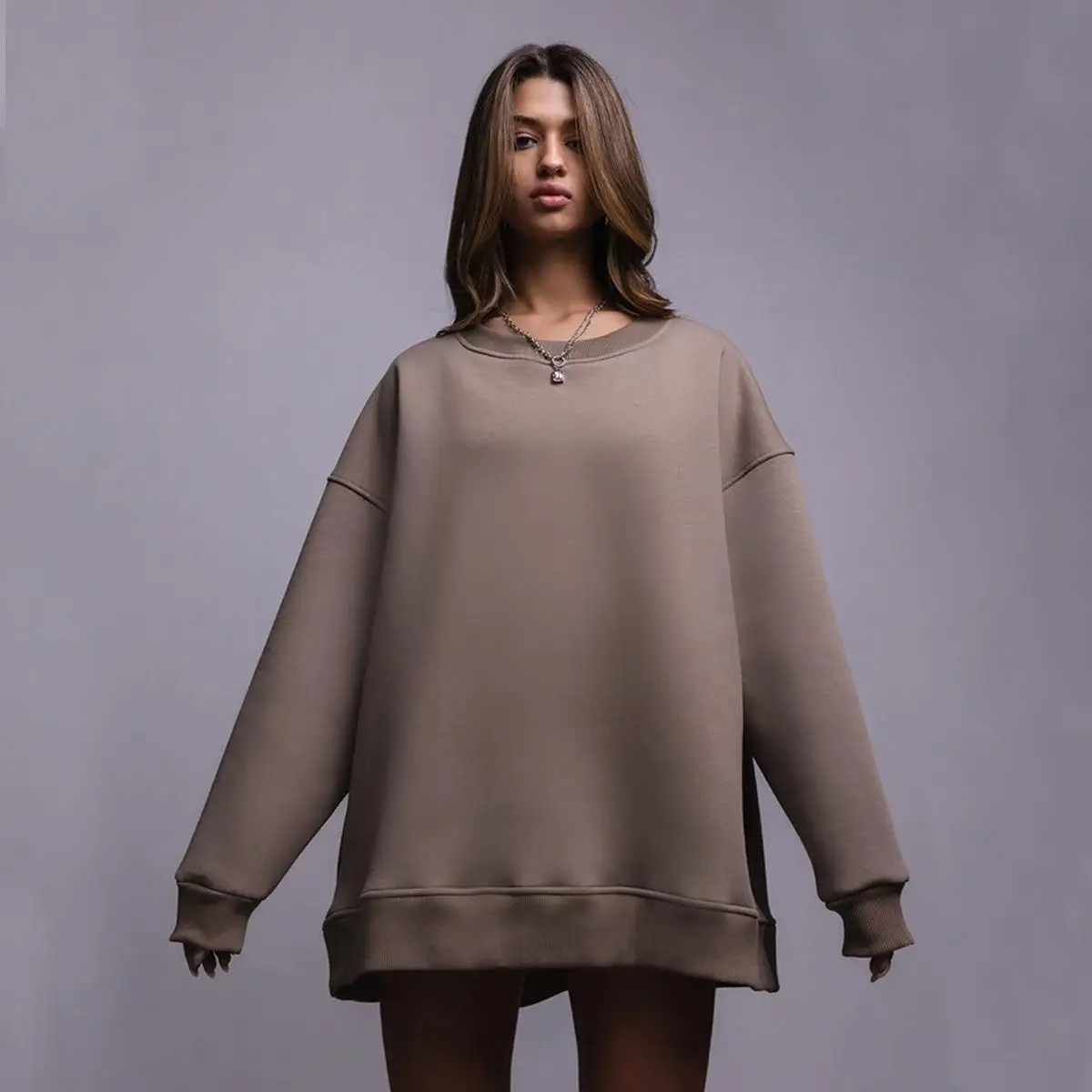 Women's round Neck Fleece Lined Sweatshirt Casual Comfortable Winter New Style Color Hoodie Soft Polyester Fabric
Women's round Neck Fleece Lined Sweatshirt Casual Comfortable Winter New Style Color Hoodie Soft Polyester Fabric