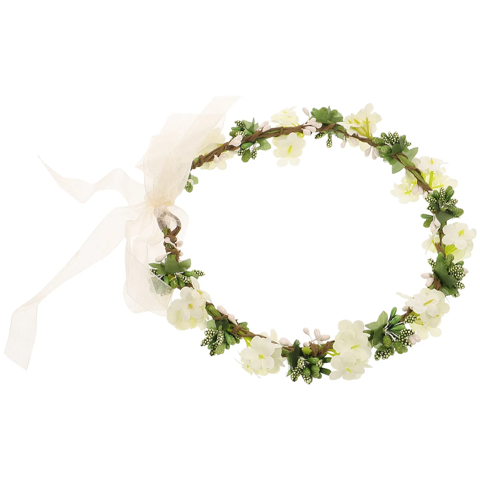 Stylish Adjustable Floral Crown Headband Wedding Bridal Hair Accessories Women Flower Headdress Ribbon Tied Elegant Party Beach
Stylish Adjustable Floral Crown Headband Wedding Bridal Hair Accessories Women Flower Headdress Ribbon Tied Elegant Party Beach