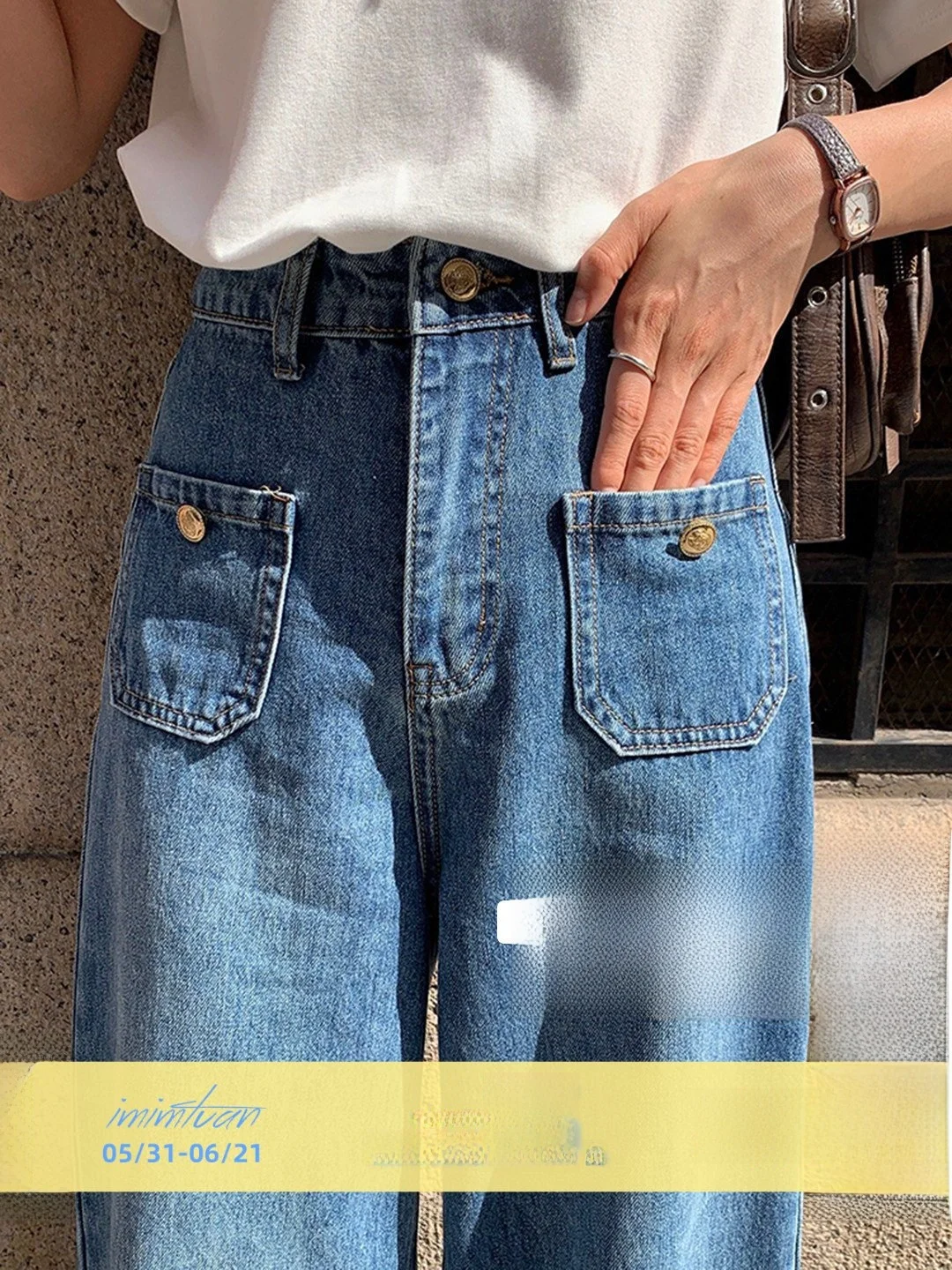 High Waist Wide Leg Denim Pants Chic Style Button Closure Summer New Korean Aesthetic Retro Square Pocket Slimming Trousers
High Waist Wide Leg Denim Pants Chic Style Button Closure Summer New Korean Aesthetic Retro Square Pocket Slimming Trousers