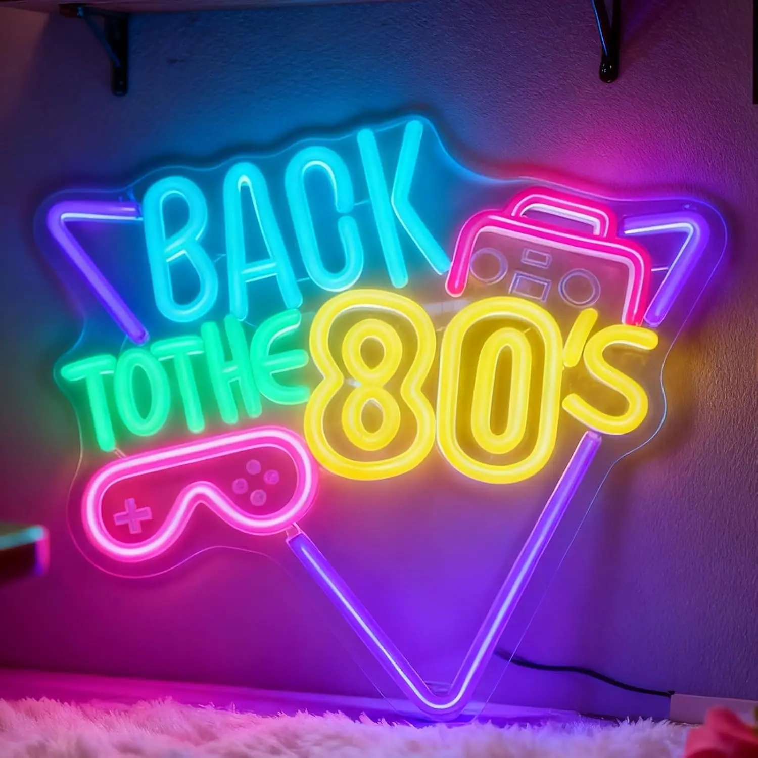 Back To The 80s Neon Sign Retro Game LED Neon Light USB Powered Wall Decor for Game Room Bar Party Man Cave Vintage Gift
Back To The 80s Neon Sign Retro Game LED Neon Light USB Powered Wall Decor for Game Room Bar Party Man Cave Vintage Gift