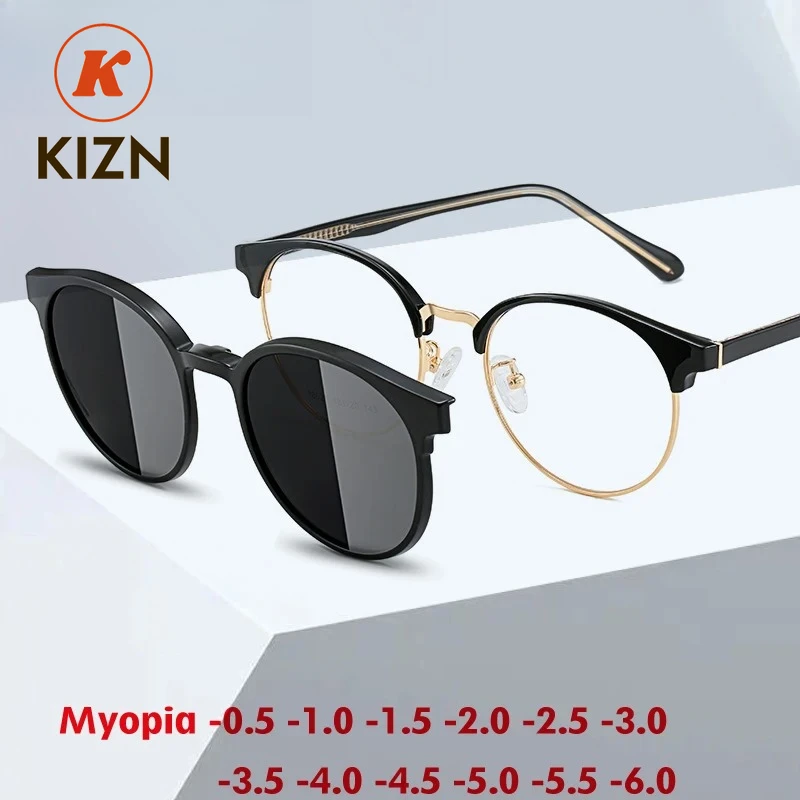 KIZN спортивные магнитные поляризационные солнцезащитные очки для близорукости для мужчин и женщин 2 в 1, очки-клипсы в круглой оправе, оптические линзы -0,5–10 градусов
KIZN спортивные магнитные поляризационные солнцезащитные очки для близорукости для мужчин и женщин 2 в 1, очки-клипсы в круглой оправе, оптические линзы -0,5–10 градусов