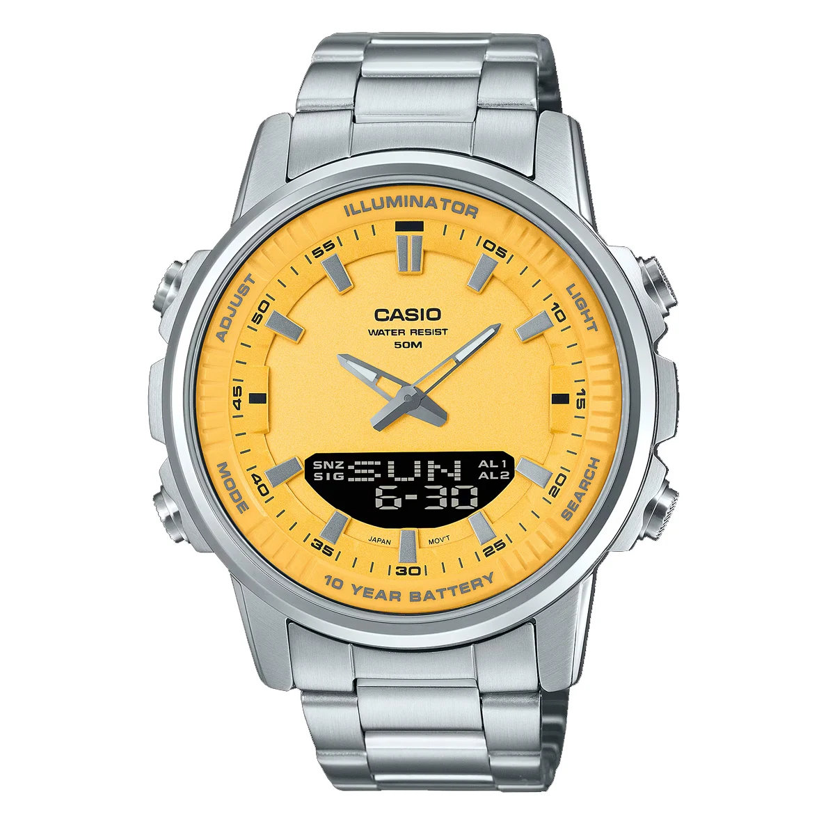 Casio AMW-880D Series Watch | LED Illuminator | stainless steel Band | 10-Year Battery Life | 100M Water Resistant
Casio AMW-880D Series Watch | LED Illuminator | stainless steel Band | 10-Year Battery Life | 100M Water Resistant