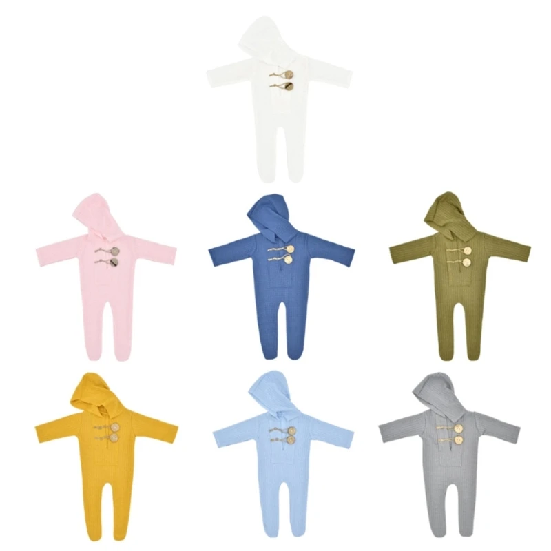 Lovely Newborn Photography Props Knitted Footed Romper with Hood and Bodysuit Set
Lovely Newborn Photography Props Knitted Footed Romper with Hood and Bodysuit Set