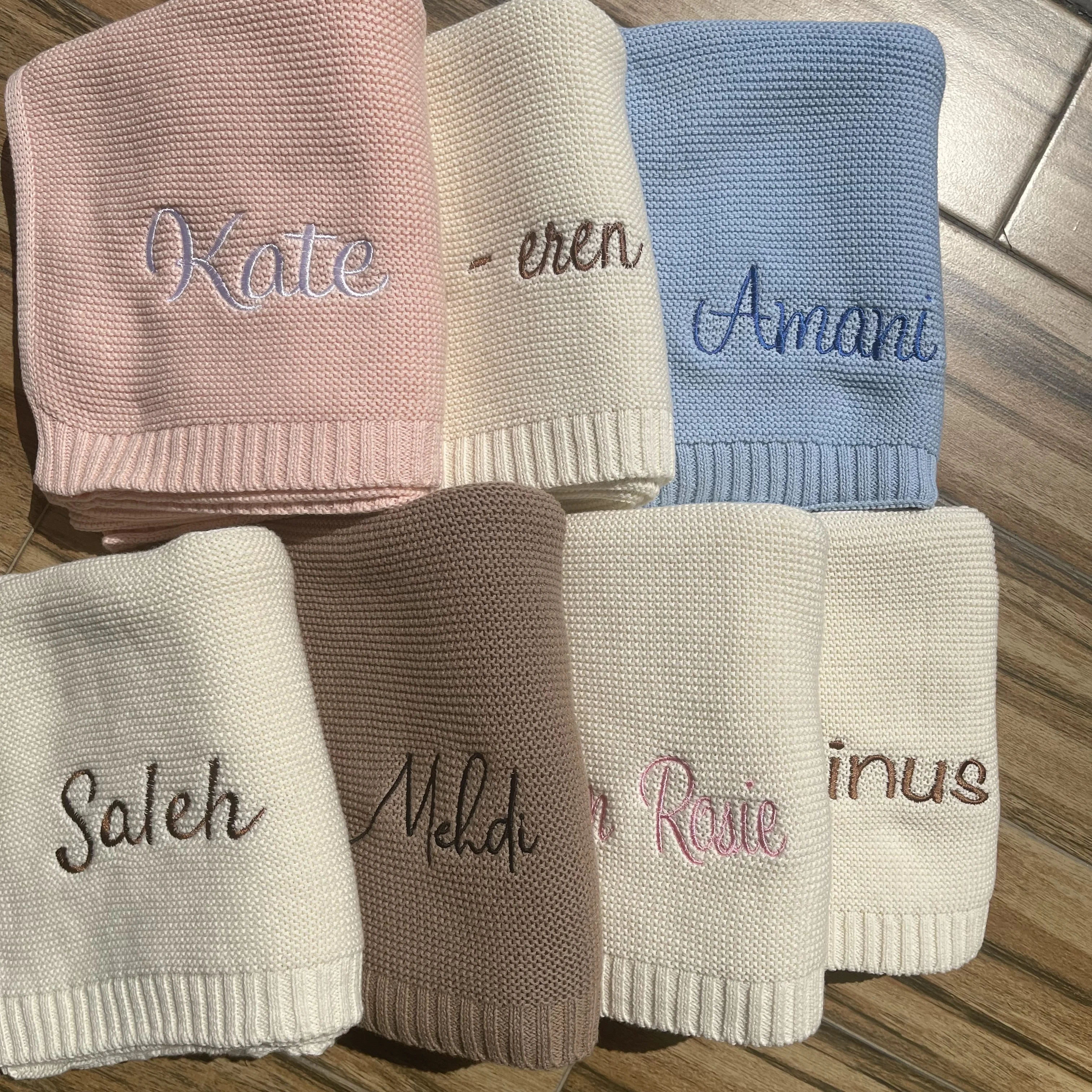 Baby Blanket,Personalized Embroidered Name,Stroller Blanket,Newborn Baby Gift ,Soft Breathable Cotton Knit, Baby Shower Gift
Baby Blanket,Personalized Embroidered Name,Stroller Blanket,Newborn Baby Gift ,Soft Breathable Cotton Knit, Baby Shower Gift