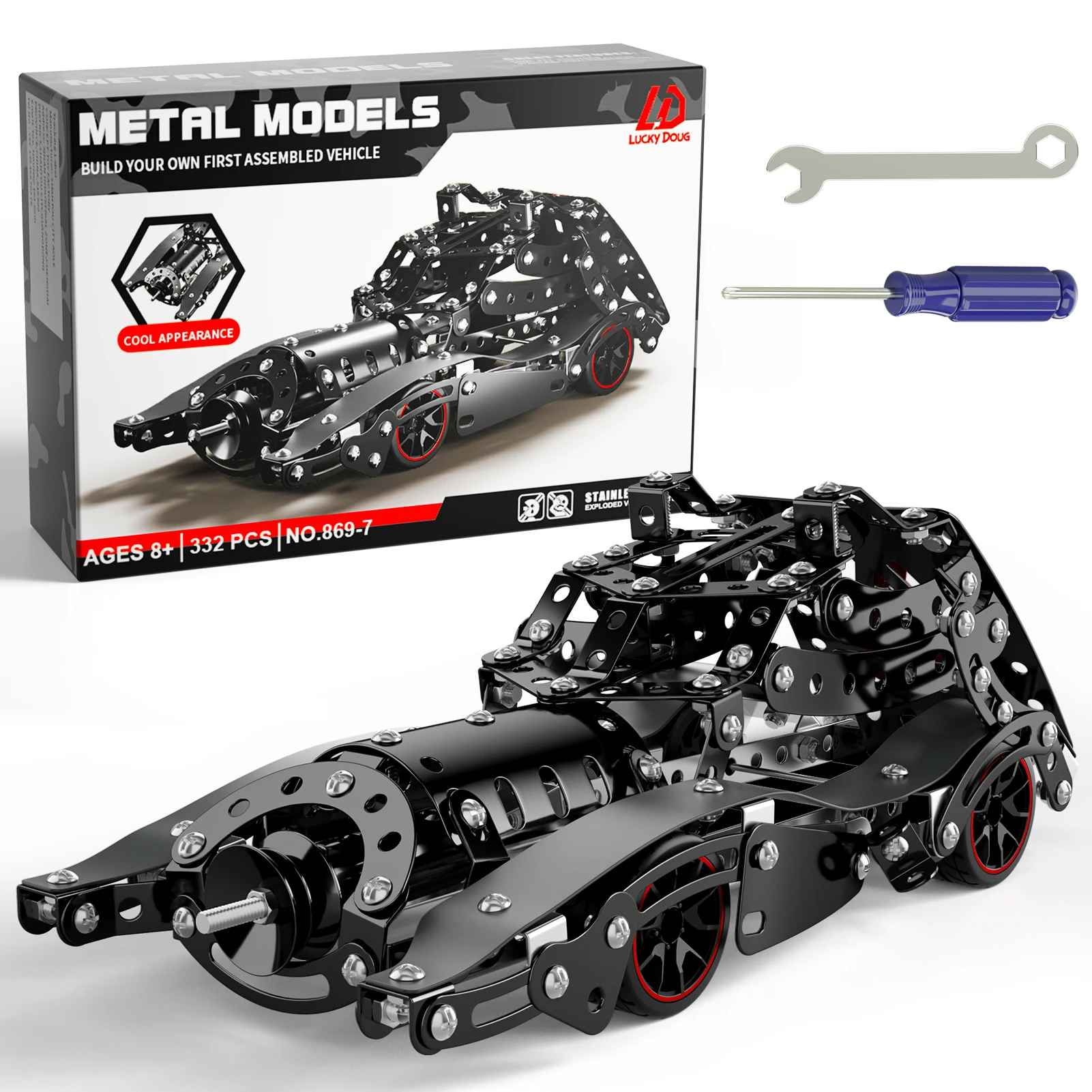 Alloy Metal Model Car Kit 332 PCS for Kid Age 6+,STEM Projects,Assembly Educational Building Blocks, Birthday Christmas Gift
Alloy Metal Model Car Kit 332 PCS for Kid Age 6+,STEM Projects,Assembly Educational Building Blocks, Birthday Christmas Gift