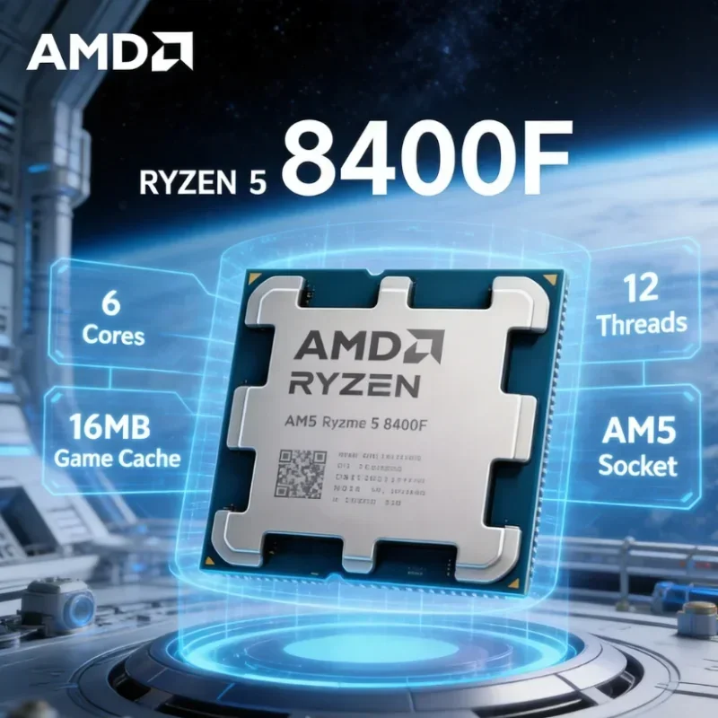AMD R5 8400F Ryzen 5 8400F Up To 47GHz Processor 6 Core 12 Thread AM5 CPU DDR5 Desktop Gaming Processor R5 8400F No Cooler
