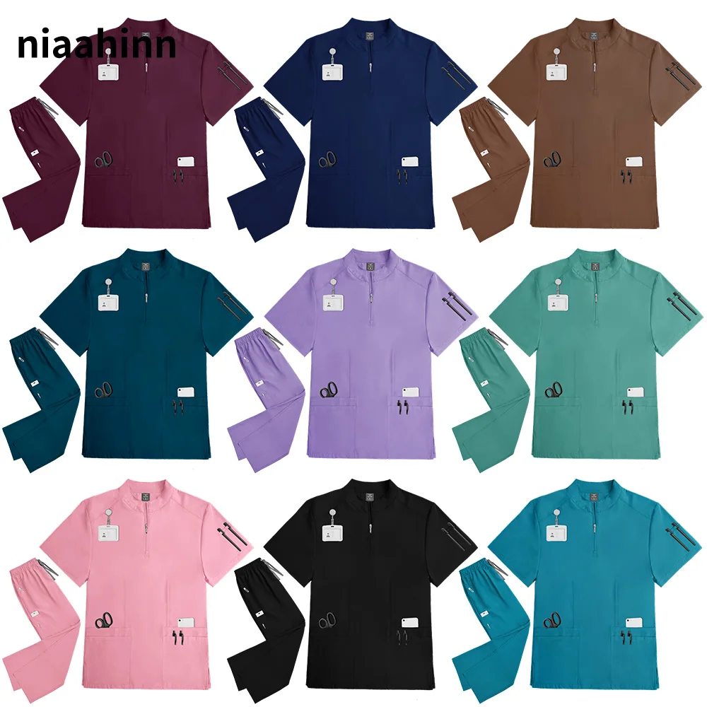 Multicolor Scrubs Medical Uniforms Women Nursing Tops Pants Suit Soft Thin Fahion Pharmacist Workwear Short Sleeve Nurse Uniform
Multicolor Scrubs Medical Uniforms Women Nursing Tops Pants Suit Soft Thin Fahion Pharmacist Workwear Short Sleeve Nurse Uniform