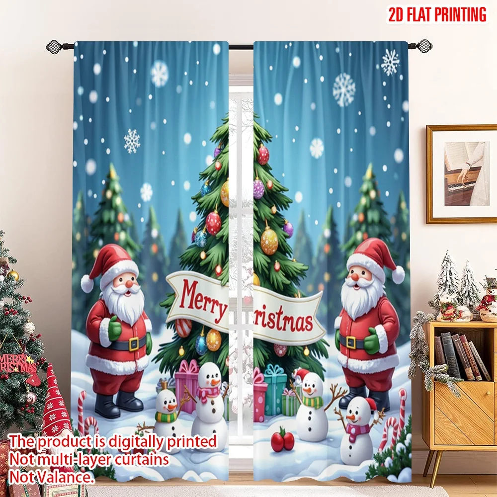 2pcs 2D flat printing Merry Christmas Window Drapes Merry Christmas Santa Snowman Trees Polyester Fabric Without Electricity 
2pcs 2D flat printing Merry Christmas Window Drapes Merry Christmas Santa Snowman Trees Polyester Fabric Without Electricity