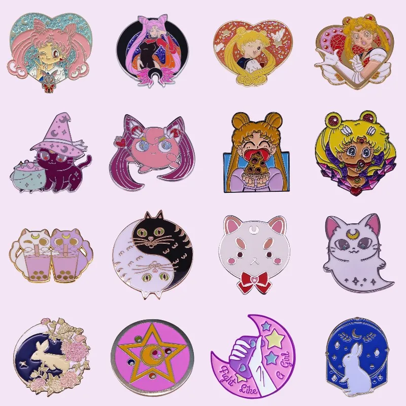 Moon Girl Anime Figures Enamel Pins Metal Badges Cat Brooches Backpack Collar Lapel Decoration Jewelry Gifts for Kids Wholesale
Moon Girl Anime Figures Enamel Pins Metal Badges Cat Brooches Backpack Collar Lapel Decoration Jewelry Gifts for Kids Wholesale