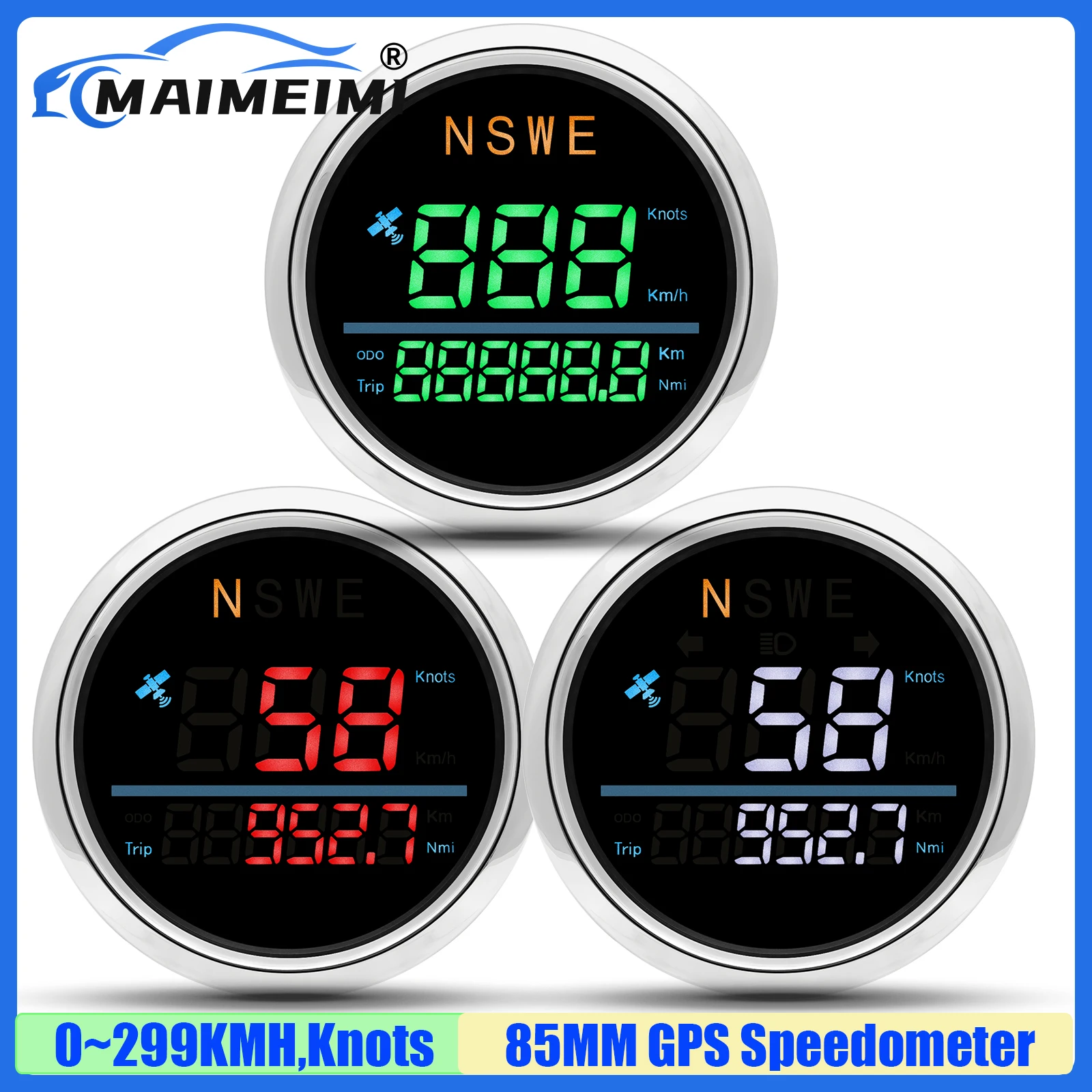 MAIMEIMI Universal Car Boat 299KMH,Knots 85MM GPS Speedometer Gauge with Antenna Red,Green,White Led Digital ODO TRIP High Beam
MAIMEIMI Universal Car Boat 299KMH,Knots 85MM GPS Speedometer Gauge with Antenna Red,Green,White Led Digital ODO TRIP High Beam