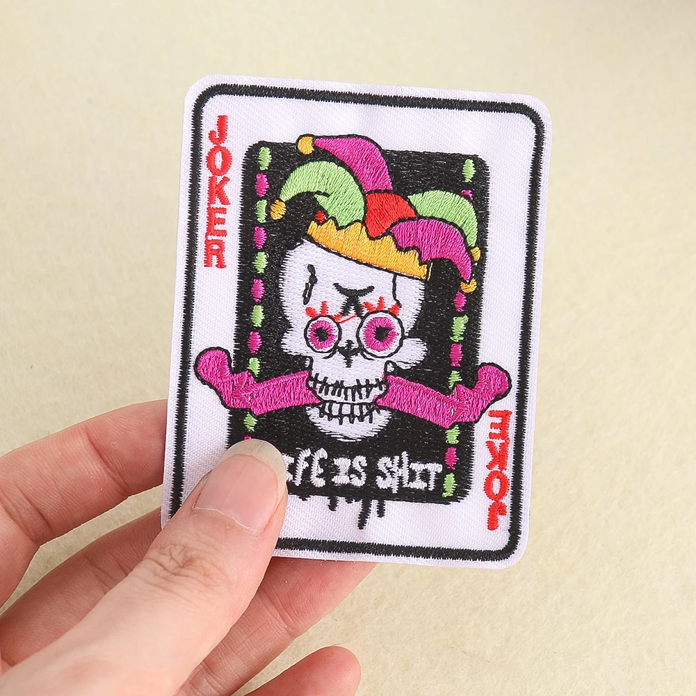 Fashion Clown Skull Embroidery Decal Multi-color Crossbones Letter Decal for T-shirts Backpacks Hats Clothing Decoration
Fashion Clown Skull Embroidery Decal Multi-color Crossbones Letter Decal for T-shirts Backpacks Hats Clothing Decoration