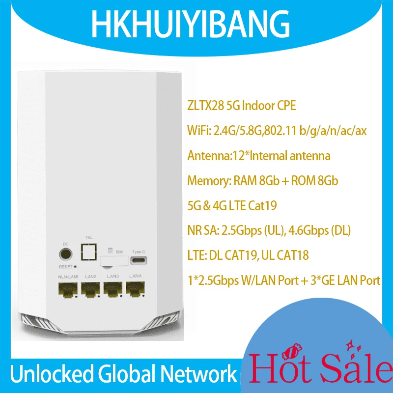 Оригинальный беспроводной маршрутизатор ZLT X28 5G, двухдиапазонный Wi-Fi 6 AX1800, усилитель сигнала 5G 4G LTE Cat19, домашний модем CPE для SIM-карты, разблокированный
Оригинальный беспроводной маршрутизатор ZLT X28 5G, двухдиапазонный Wi-Fi 6 AX1800, усилитель сигнала 5G 4G LTE Cat19, домашний модем CPE для SIM-карты, разблокированный