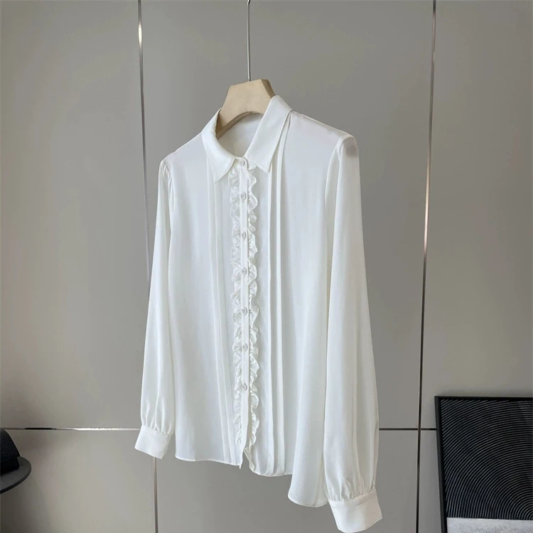 Hebden Elegance Pure Handmade Pleated Ruffle Collar Long Sleeve Shirt Top French Style Women's Premium Fashion 2025 Autumn
Hebden Elegance Pure Handmade Pleated Ruffle Collar Long Sleeve Shirt Top French Style Women's Premium Fashion 2025 Autumn