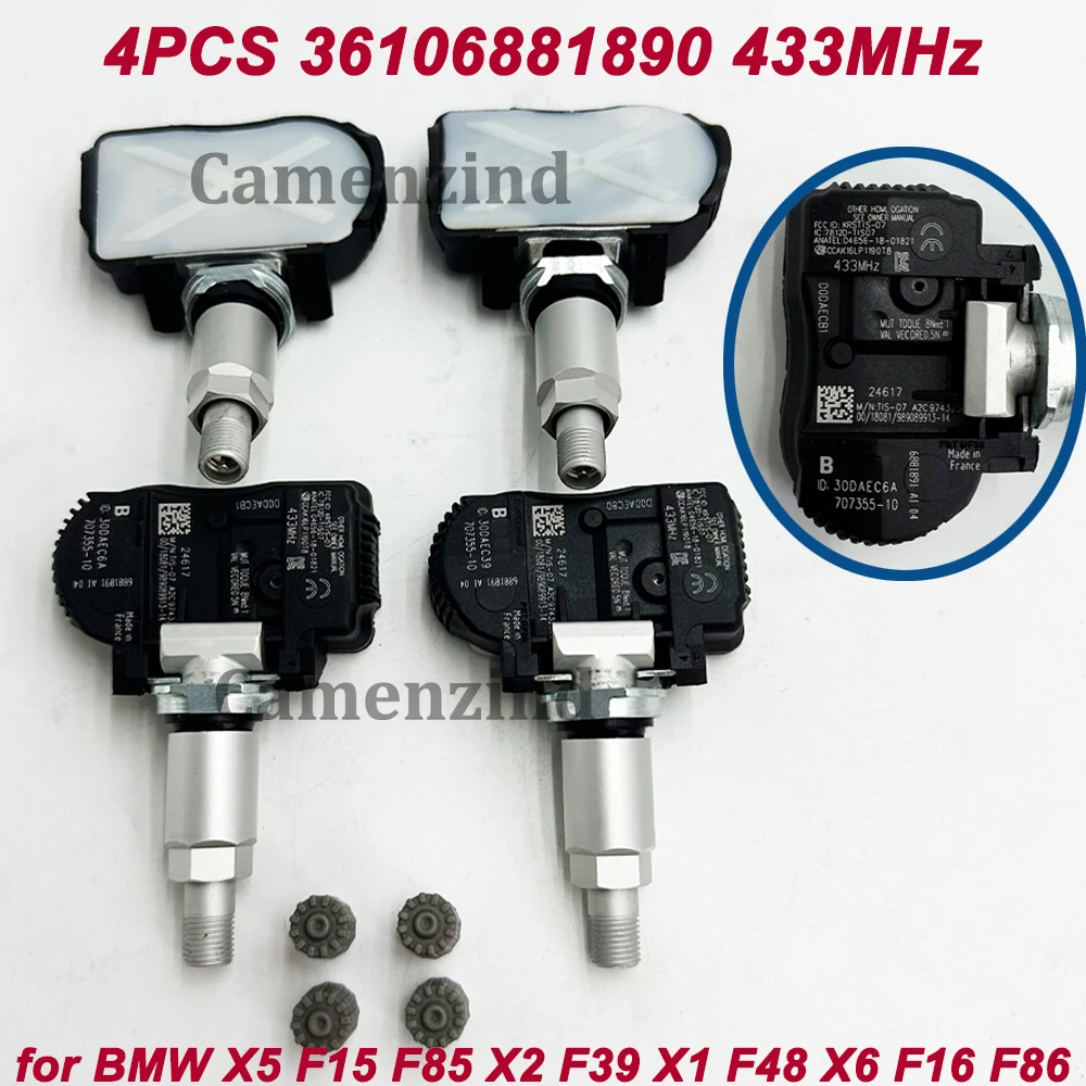 4PCS Car TPMS Tire Pressure Monitor Sensor 433MHz 36106881890 36106856209 6855539 for BMW X5 F15 F85 X2 F39 X1 F48 X6 F16 F86
4PCS Car TPMS Tire Pressure Monitor Sensor 433MHz 36106881890 36106856209 6855539 for BMW X5 F15 F85 X2 F39 X1 F48 X6 F16 F86