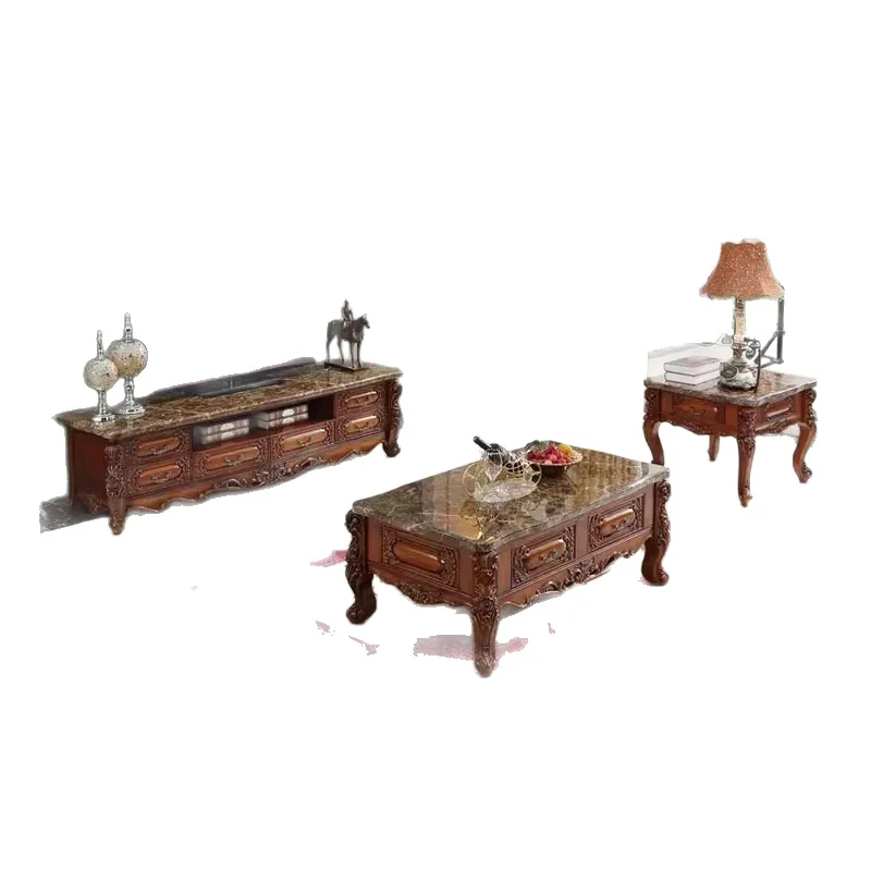 European marble coffee table American solid wood carving flower coffee table simple European living room coffee table TV cabinet
European marble coffee table American solid wood carving flower coffee table simple European living room coffee table TV cabinet