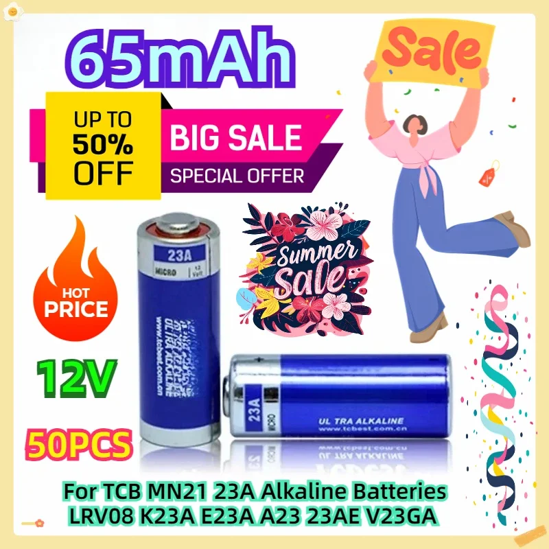 For TCB 12v MN21 23A Alkaline Batteries LRV08 K23A E23A A23 23AE V23GA 50pcs
For TCB 12v MN21 23A Alkaline Batteries LRV08 K23A E23A A23 23AE V23GA 50pcs