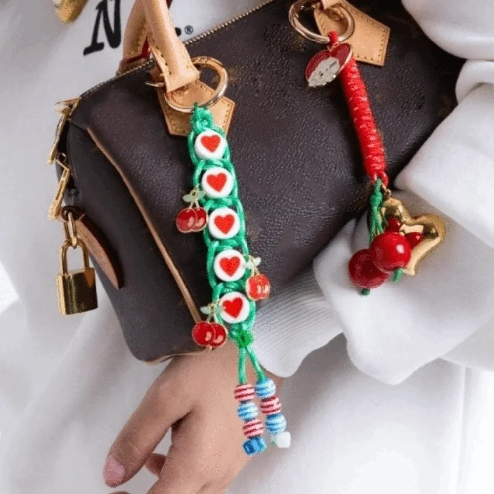 Cute Bag Accessories Pendant Korean Style DIY Love Cherry Pendant Simple Fashion Accessories Colorful Rope Keychain Bag Ornament
Cute Bag Accessories Pendant Korean Style DIY Love Cherry Pendant Simple Fashion Accessories Colorful Rope Keychain Bag Ornament