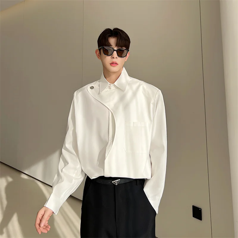 Мужская повседневная длинная рубашка с асимметричным дизайном в стиле корейского харадзюку, приталенная, молодежная, однотонная, из тканого материала
Мужская повседневная длинная рубашка с асимметричным дизайном в стиле корейского харадзюку, приталенная, молодежная, однотонная, из тканого материала