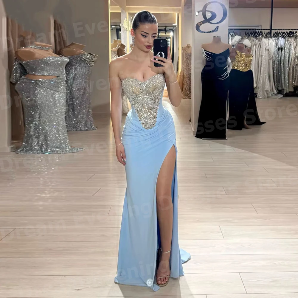 Graceful Mermaid Women's Sweetheart Beaded Evening Dresses Customized Vestidos Para Mujer Prom Gowns Side Slit Robe De Soirée
Graceful Mermaid Women's Sweetheart Beaded Evening Dresses Customized Vestidos Para Mujer Prom Gowns Side Slit Robe De Soirée
