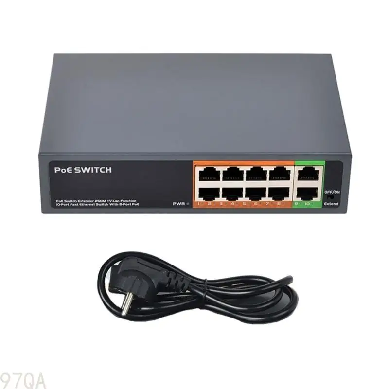 97QA Unmanaged 10 Port Gigabit PoE Switching with 8 PoE+ Port and 2 Uplink Port for Ethernet Switching
97QA Unmanaged 10 Port Gigabit PoE Switching with 8 PoE+ Port and 2 Uplink Port for Ethernet Switching