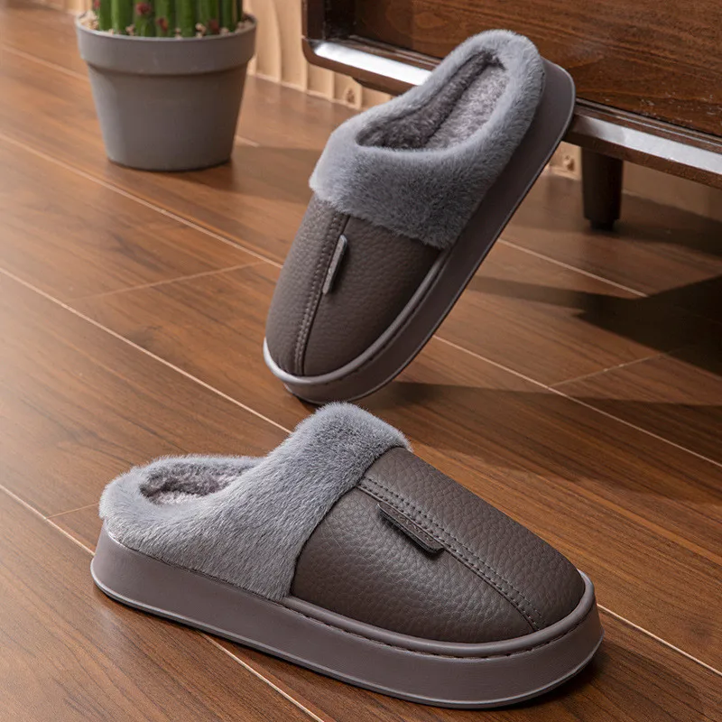 Big Size Men Winter Slippers Home Warm Shoes Platform Slides Waterproof PU Leather Couples Outdoor Non-Slip Furry Plush Flats
Big Size Men Winter Slippers Home Warm Shoes Platform Slides Waterproof PU Leather Couples Outdoor Non-Slip Furry Plush Flats