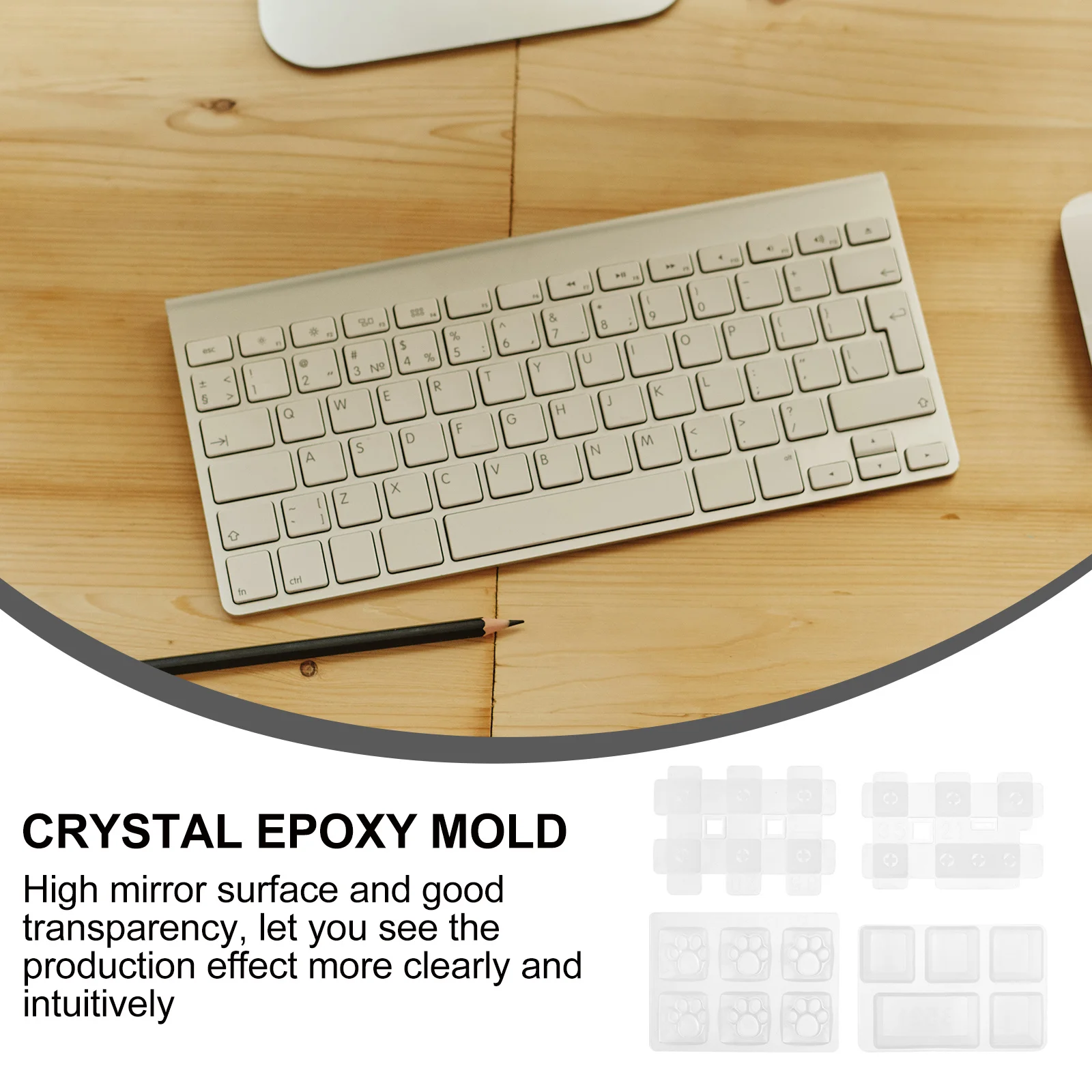 4Pcs Key Silicone Mold Set for Mechanical Keyboard High Transparency Mirror Surface Crafts Making Tool Crystal Epoxy Mold Keycap
4Pcs Key Silicone Mold Set for Mechanical Keyboard High Transparency Mirror Surface Crafts Making Tool Crystal Epoxy Mold Keycap
