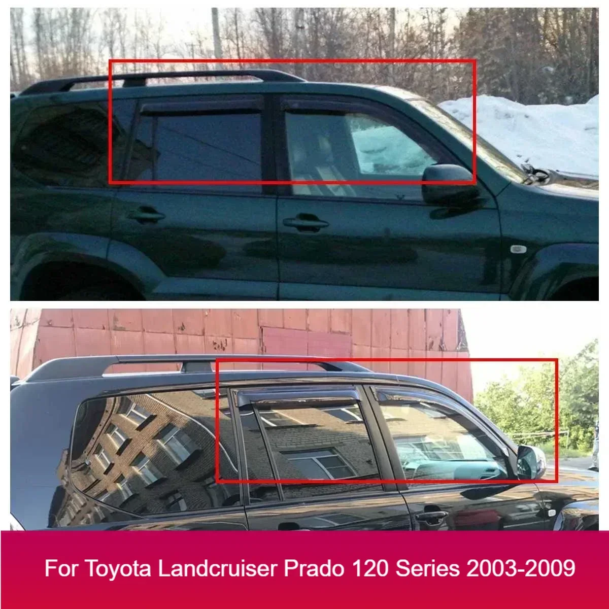 Для Toyota Landcruiser Prado 120 серии 2003-2009, черные оконные солнцезащитные ограждения от дождя, комплект кузова, дефлекторы боковых окон
Для Toyota Landcruiser Prado 120 серии 2003-2009, черные оконные солнцезащитные ограждения от дождя, комплект кузова, дефлекторы боковых окон