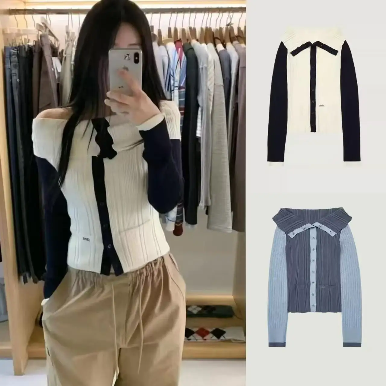 Spring 2026 Women's Knitted Sweater Slim Fit Casual Large Collar Color Blo Korean Sle Long Sve Top Versatile Faionable
Spring 2026 Women's Knitted Sweater Slim Fit Casual Large Collar Color Blo Korean Sle Long Sve Top Versatile Faionable