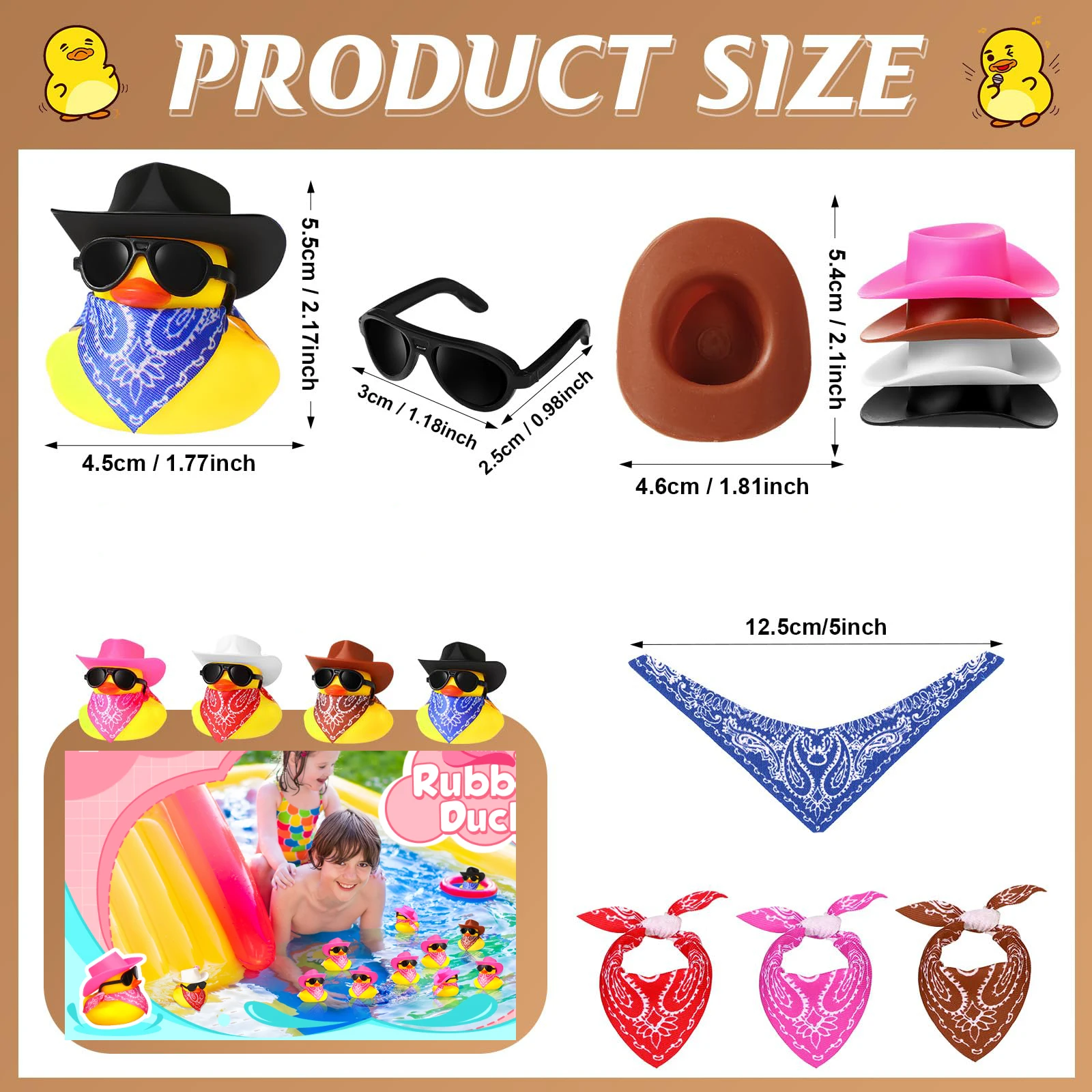 6/12/24 pcs Cowboy Rubber Duck Bulk Mini Yellow Duckies Tiny Ducks Bathtub Toy with Cowboy Hat Paisley Bandanas Sunglasses for B 6/12/24 pcs Cowboy Rubber Duck Bulk Mini Yellow Duckies Tiny Ducks Bathtub Toy with Cowboy Hat Paisley Bandanas Sunglasses for B