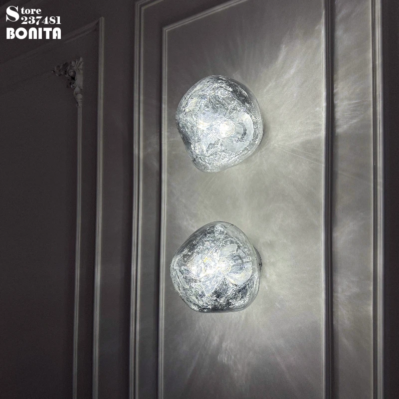 Irregular Glass Wall Lamp with Translucent Crystal Light Effects, Modern Luxurious Relaxation Sconces, Wall/ Ceiling Mounted
Irregular Glass Wall Lamp with Translucent Crystal Light Effects, Modern Luxurious Relaxation Sconces, Wall/ Ceiling Mounted