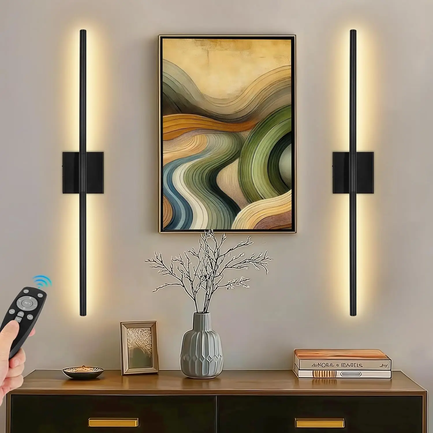 Wireless LED Wall Sconce Three-Color Dimmable For Living Rooms Bedroom Hallway Stairwells Feature Wall Interior Decorative Ligh
Wireless LED Wall Sconce Three-Color Dimmable For Living Rooms Bedroom Hallway Stairwells Feature Wall Interior Decorative Ligh