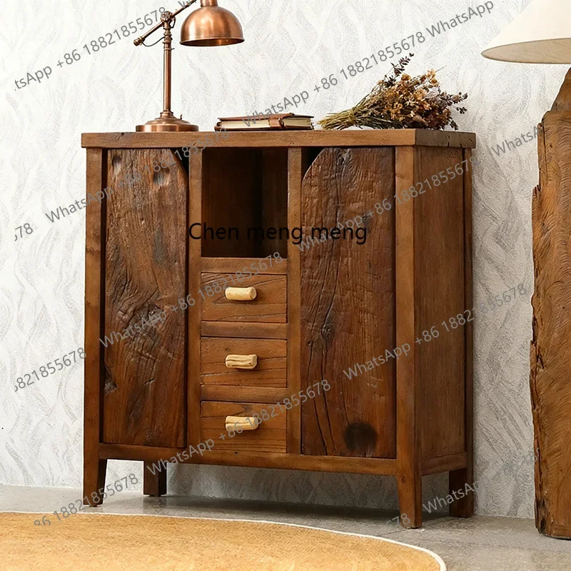 Wabi-sabi style solid wood entryway natural weathering old wood vintage sideboard tea cabinet home storage H
Wabi-sabi style solid wood entryway natural weathering old wood vintage sideboard tea cabinet home storage H