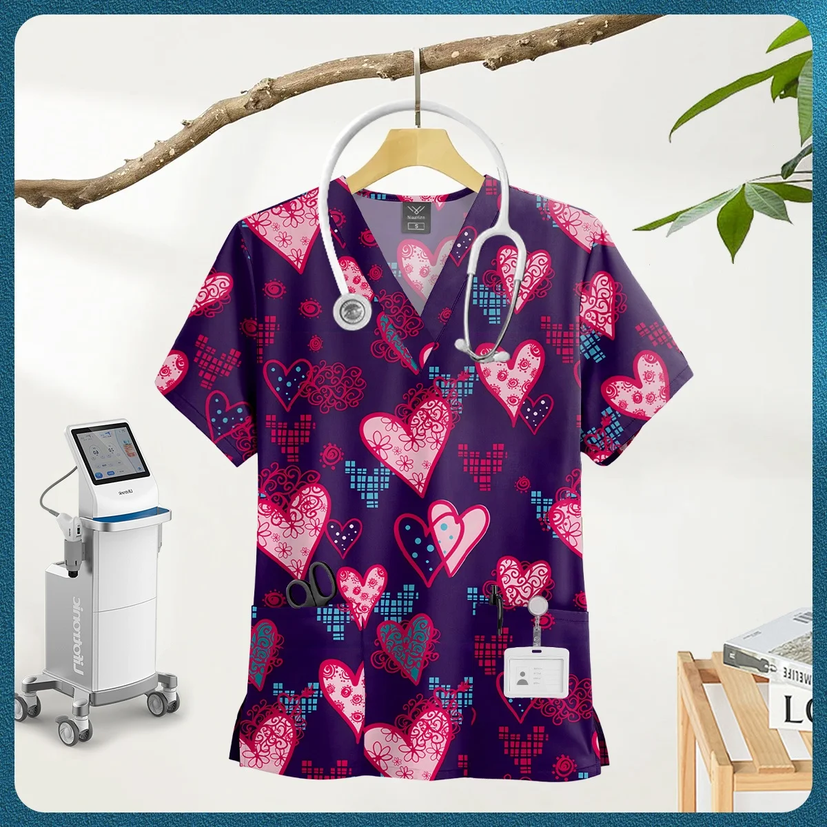 Женская одежда для кормления, высококачественный топ с мультяшным принтом, аксессуары для медсестры, больница, доктор, медицинская форма, рабочие топы для салона красоты 
Женская одежда для кормления, высококачественный топ с мультяшным принтом, аксессуары для медсестры, больница, доктор, медицинская форма, рабочие топы для салона красоты