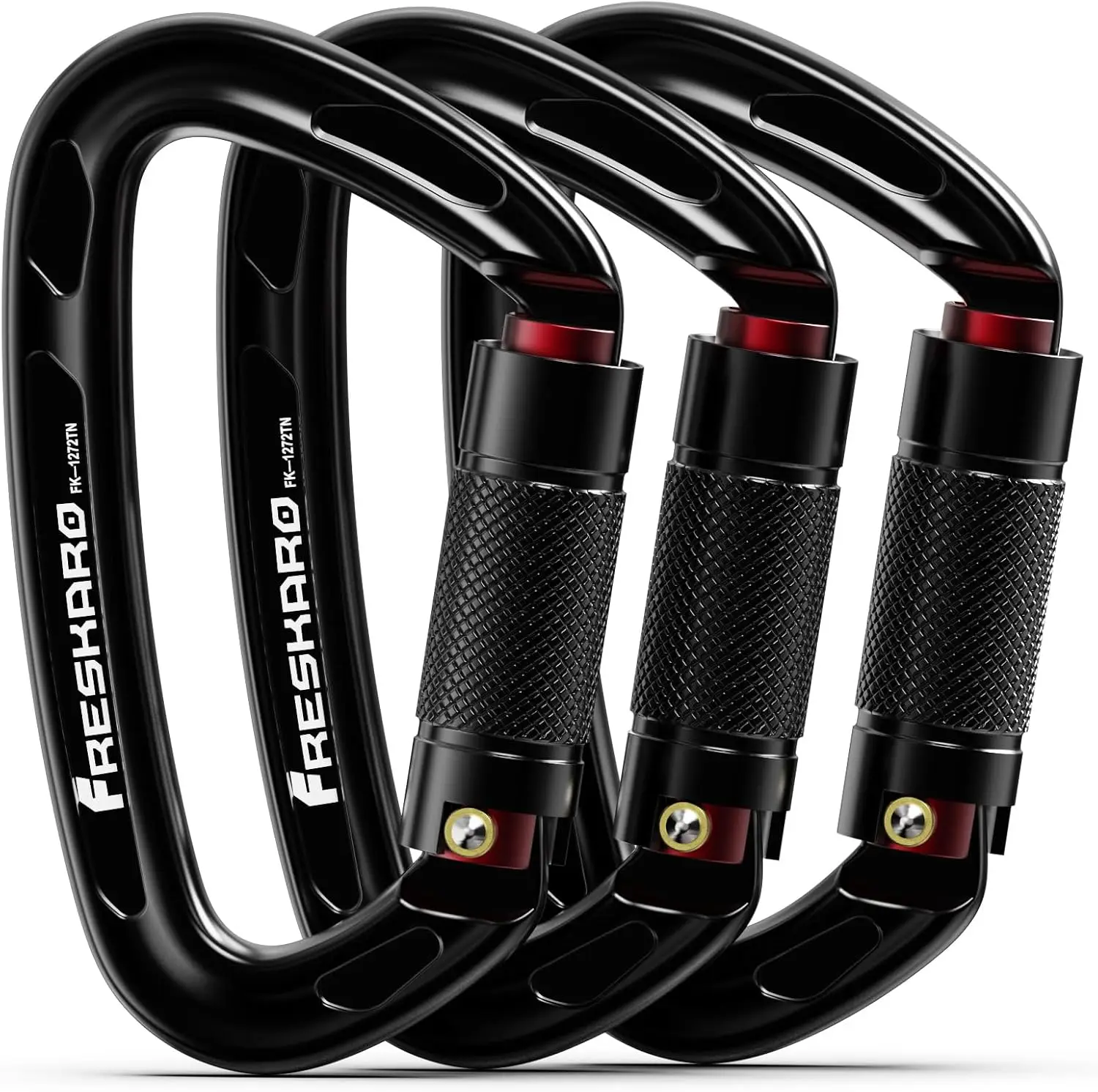 UIAA Certified 25KN Auto Locking Climbing Carabiner Clips, Twist Lock Heavy Duty D-Shaped for Rock Climbing Rappelling
UIAA Certified 25KN Auto Locking Climbing Carabiner Clips, Twist Lock Heavy Duty D-Shaped for Rock Climbing Rappelling