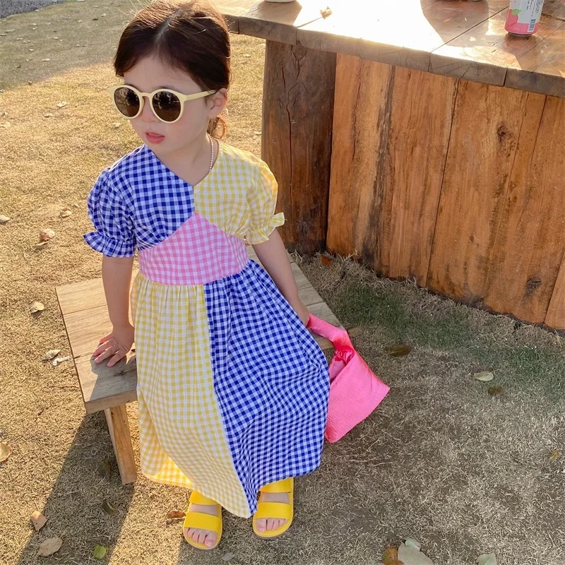 Summer Baby Girls Cotton Stylish Contrast Patchwork Plaid Puff Sleeves Long Dresses Kids Sweet Skirt Child Vacation Outfit 1-8Yr
Summer Baby Girls Cotton Stylish Contrast Patchwork Plaid Puff Sleeves Long Dresses Kids Sweet Skirt Child Vacation Outfit 1-8Yr