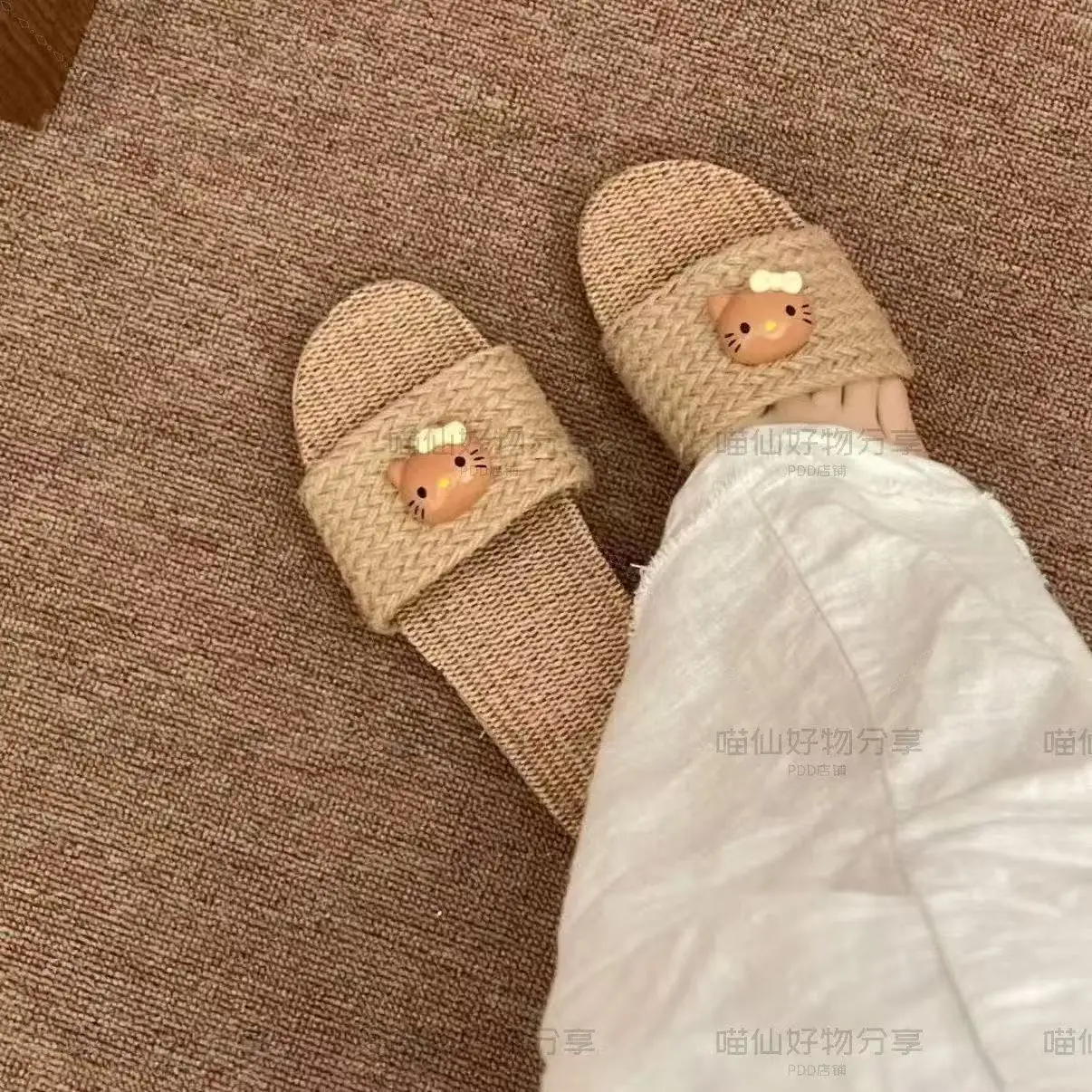 drop shipping real pictures 2025 new summer comfortable cute hello kitty cartoon handmade flax fashion women girls slippers
drop shipping real pictures 2025 new summer comfortable cute hello kitty cartoon handmade flax fashion women girls slippers