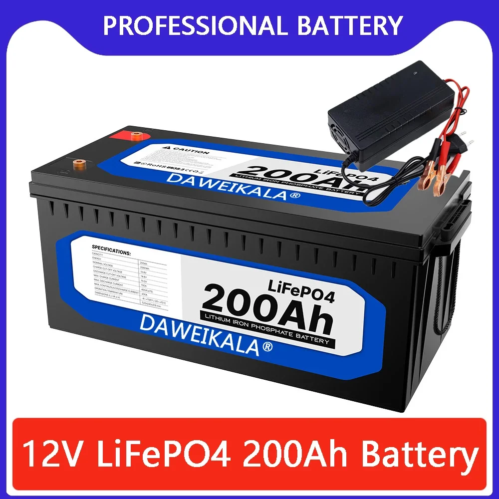 12V 200Ah LiFePO4 Battery Lithium Iron Phosphate Battery Built-in BMS for Solar Power System RV House Trolling Motor
12V 200Ah LiFePO4 Battery Lithium Iron Phosphate Battery Built-in BMS for Solar Power System RV House Trolling Motor