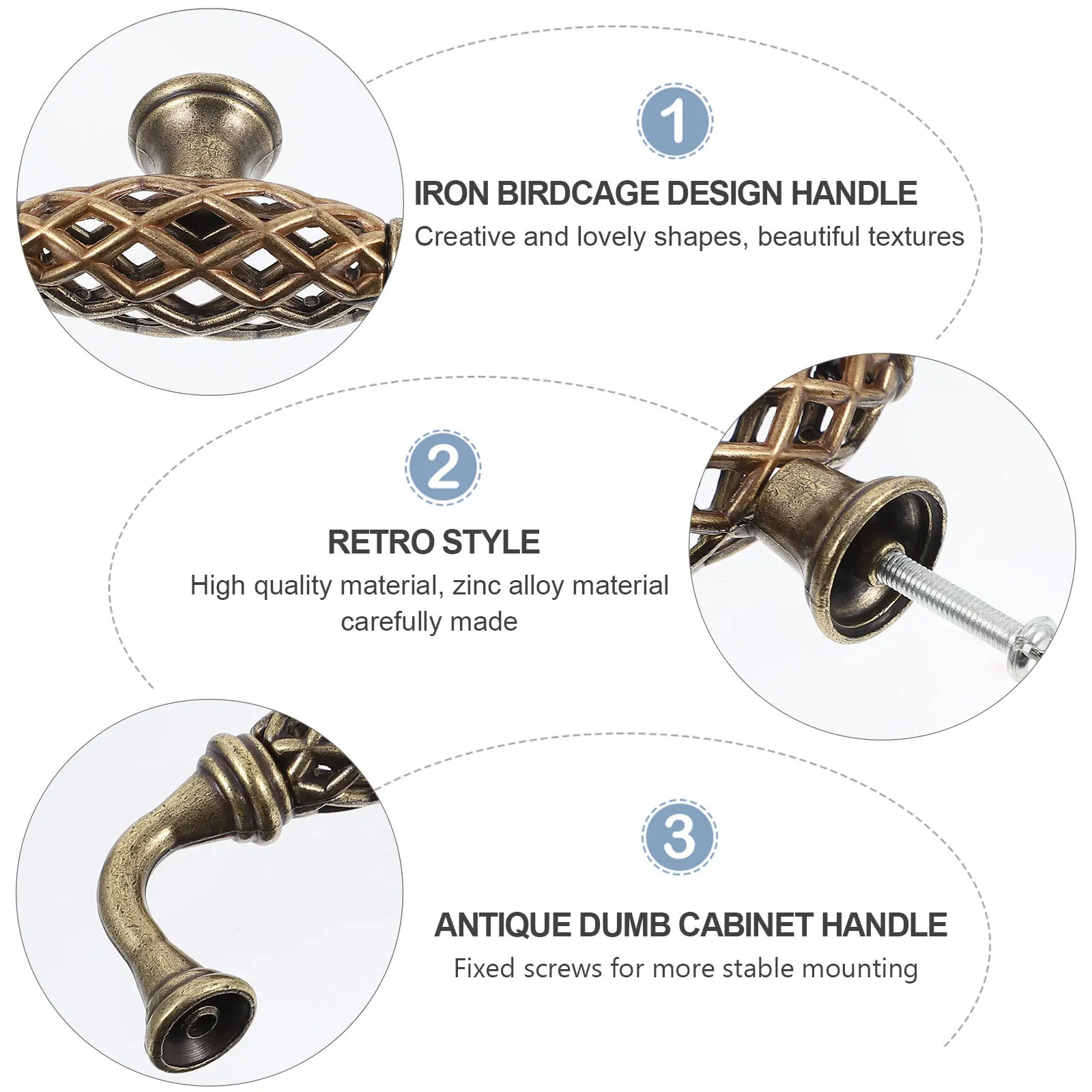 3Pcs Style Iron Birdcage Pull Handles Durable Metal Cabinet Drawer Door Vintage Grips Furniture Furniture Handles
3Pcs Style Iron Birdcage Pull Handles Durable Metal Cabinet Drawer Door Vintage Grips Furniture Furniture Handles