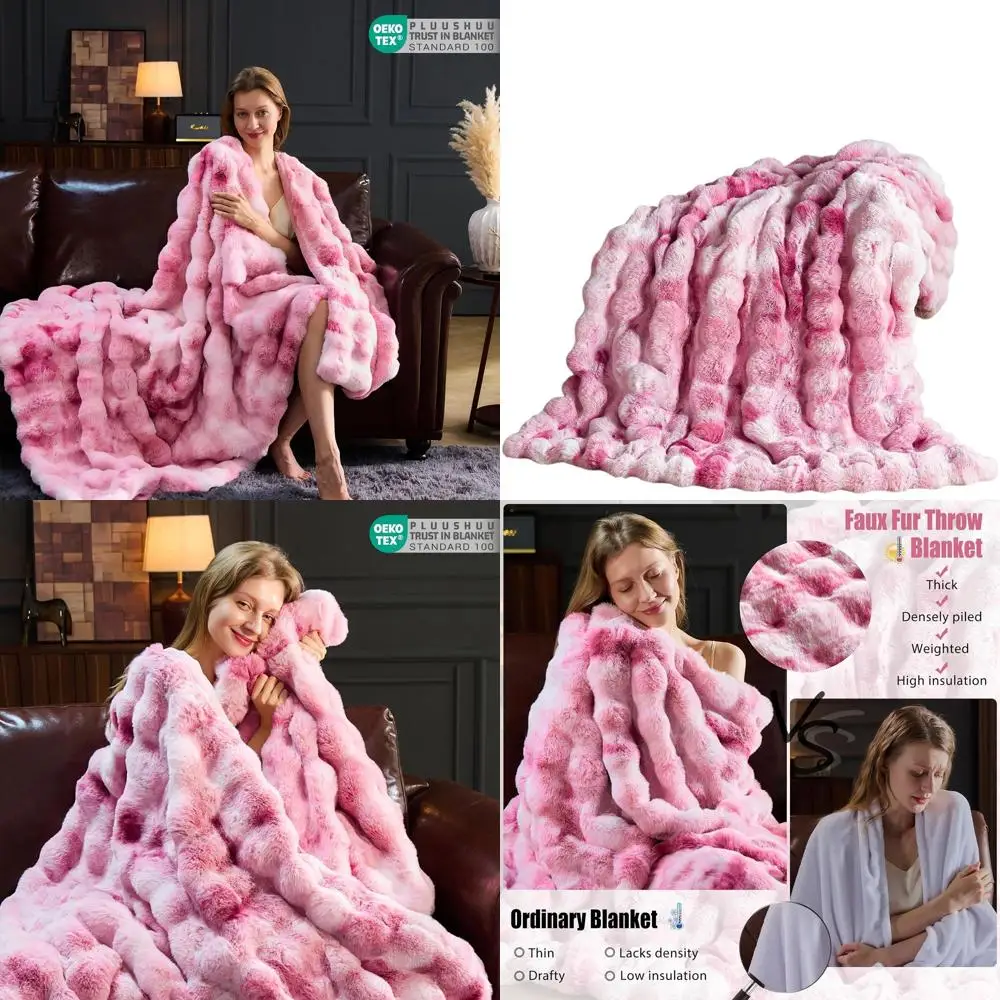 Luxury Tie-Dye Pink Faux Fur Throw Blanket, Plush Shaggy Rabbit, Cozy Warm, 90x90 Inches for Sofa, Bedroom, Living Room
Luxury Tie-Dye Pink Faux Fur Throw Blanket, Plush Shaggy Rabbit, Cozy Warm, 90x90 Inches for Sofa, Bedroom, Living Room