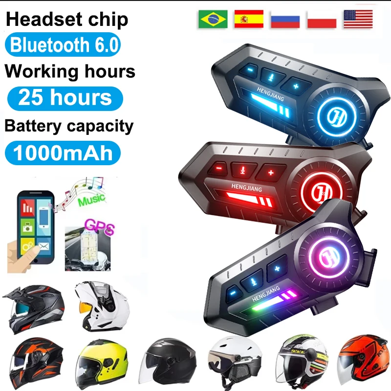 Motorcycle Bluetooth 6.0 Helmet Headset 1000mAh Moto Earphone Motorbike Hands Free Wireless Headphone with Ambient light
Motorcycle Bluetooth 6.0 Helmet Headset 1000mAh Moto Earphone Motorbike Hands Free Wireless Headphone with Ambient light