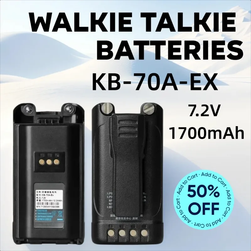 7.2V 1700mAh for Kelixun KB-70A-EX Explosion-proof Battery Is Suitable for PT7200EX Explosion-proof Walkie-talkie
7.2V 1700mAh for Kelixun KB-70A-EX Explosion-proof Battery Is Suitable for PT7200EX Explosion-proof Walkie-talkie