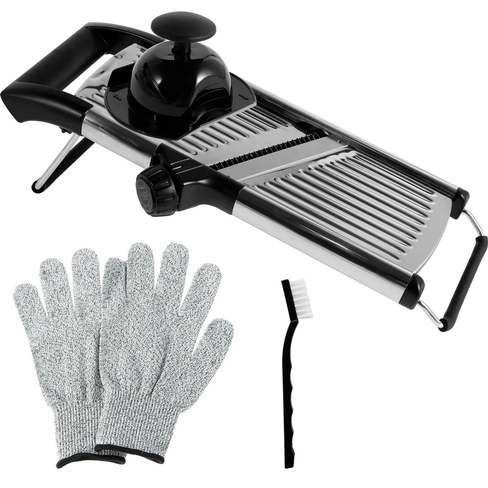 Food Slicer for Kitchen 5 Adjustable Stainless Steel Blades Vegetable Slicer with Cut Resistant Gloves Vegetable Chopper Potato
Food Slicer for Kitchen 5 Adjustable Stainless Steel Blades Vegetable Slicer with Cut Resistant Gloves Vegetable Chopper Potato