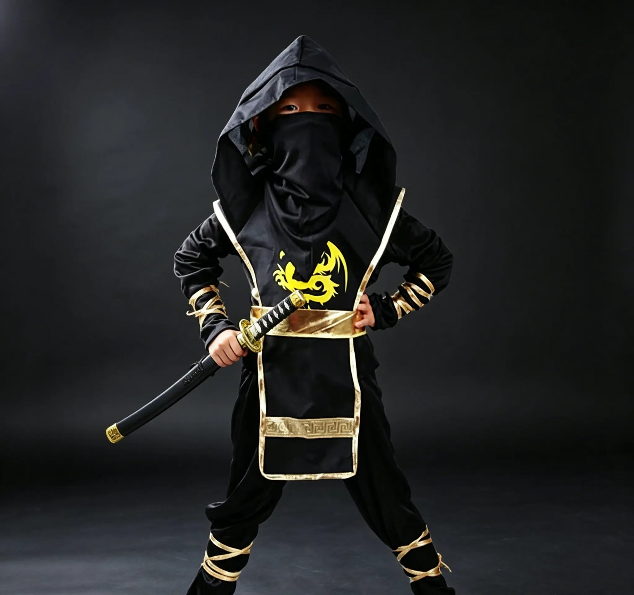 New Black Ninja Costume Boy Halloween Japanese Samurai Costume Kid Anime Muscle Costume with Foam Accessories Best Children Gift
New Black Ninja Costume Boy Halloween Japanese Samurai Costume Kid Anime Muscle Costume with Foam Accessories Best Children Gift