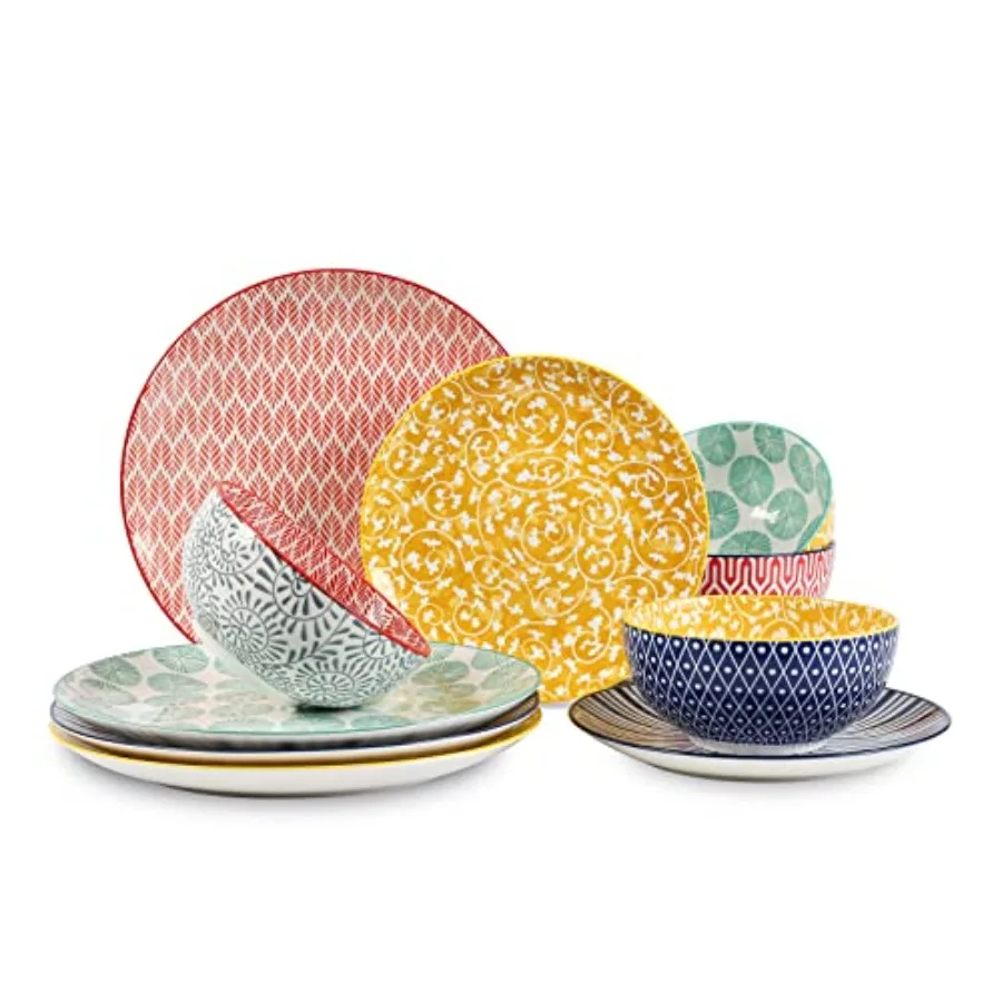 Ceramic Dinnerware Sets Plates and Bowls Sets Scratch Resistant Dishes set for 4 Dishwasher and Microwave Safe
Ceramic Dinnerware Sets Plates and Bowls Sets Scratch Resistant Dishes set for 4 Dishwasher and Microwave Safe