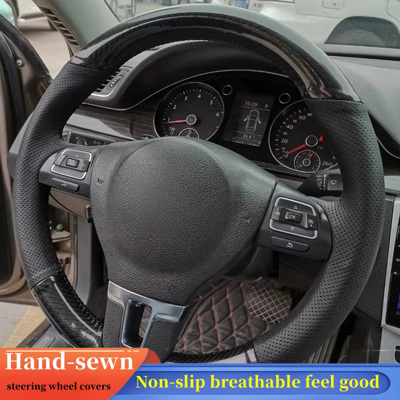 Car Steering Wheel Cover Braid Carbon Fiber For Volkswagen VW Golf Tiguan Passat B7 Passat CC Touran Steering-Wheel Cover Wrap
Car Steering Wheel Cover Braid Carbon Fiber For Volkswagen VW Golf Tiguan Passat B7 Passat CC Touran Steering-Wheel Cover Wrap