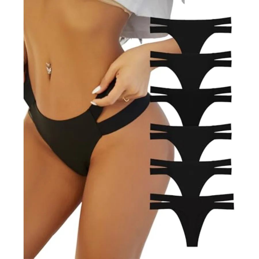 Knowyou Seamless Thongs for Women 6 Pack No Show Invisible Underwear Stretch T-Back Panties Low Rise Comfort Everyday Thong
Knowyou Seamless Thongs for Women 6 Pack No Show Invisible Underwear Stretch T-Back Panties Low Rise Comfort Everyday Thong