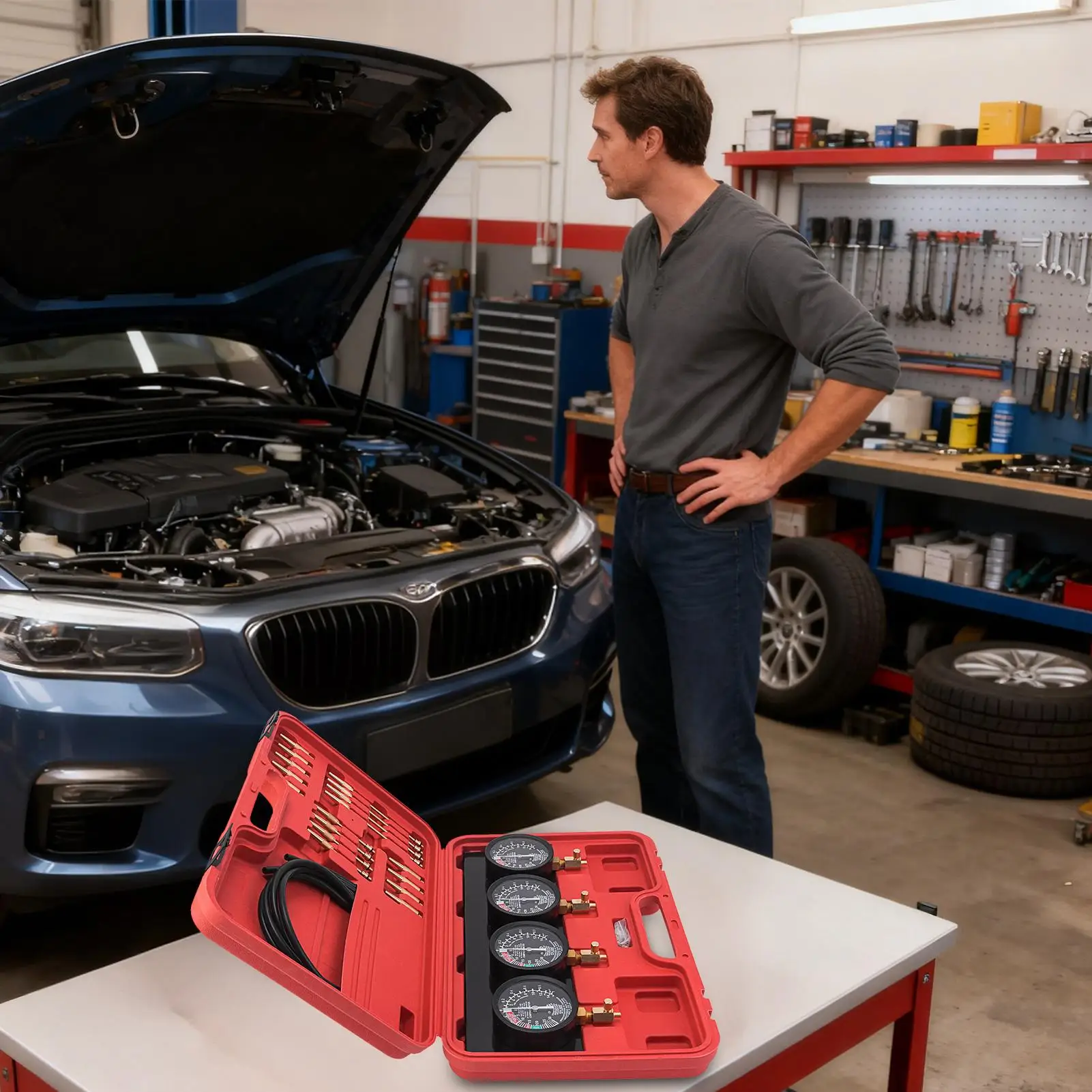 Инструмент для синхронизации карбюратора, набор инструментов для ремонта карбюратора, вакуумный синхронизатор карбюратора, комплект для шоссейных поездок, гаража, уличной мастерской
Инструмент для синхронизации карбюратора, набор инструментов для ремонта карбюратора, вакуумный синхронизатор карбюратора, комплект для шоссейных поездок, гаража, уличной мастерской